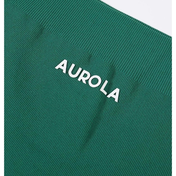Women's Green Workout Shorts- Aurola - Picture 3 of 4